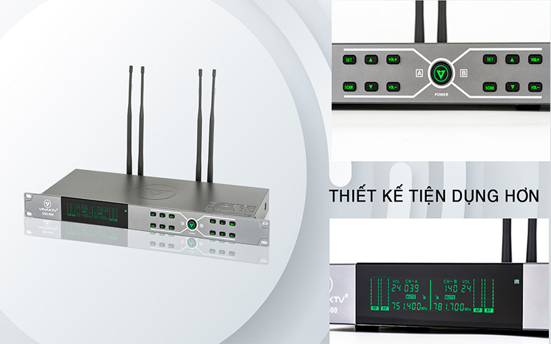 Micro không dây VinaKTV USS-800 - Hàng chính hãng