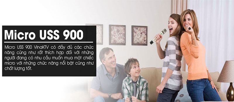 Micro không dây VinaKTV USS-900 - Hàng chính hãng