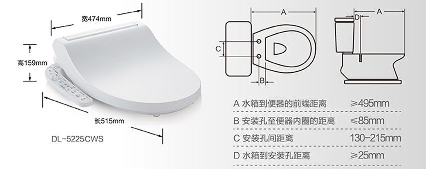 Nắp bồn cầu thông minh Panasonic DL-5225CWS  - Hàng chính hãng