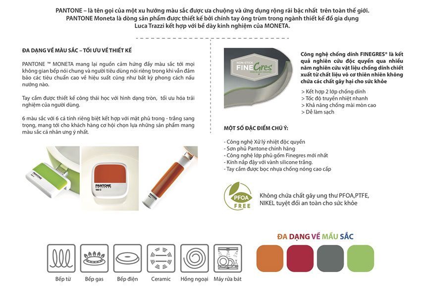 Nồi Moneta Pantone 24cm  - Hàng chính hãng