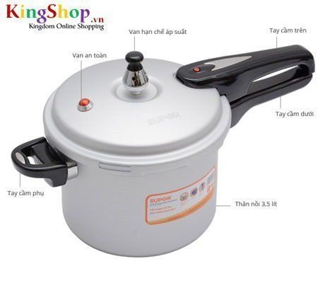 Nồi áp suất nhôm Supor YL183F5 - Dung tích 3.5L - Hàng chính hãng