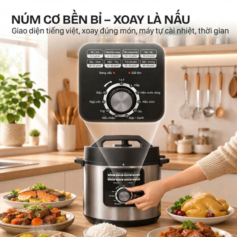 Nồi áp suất cơ Fujihome PS06 - Hàng chính hãng