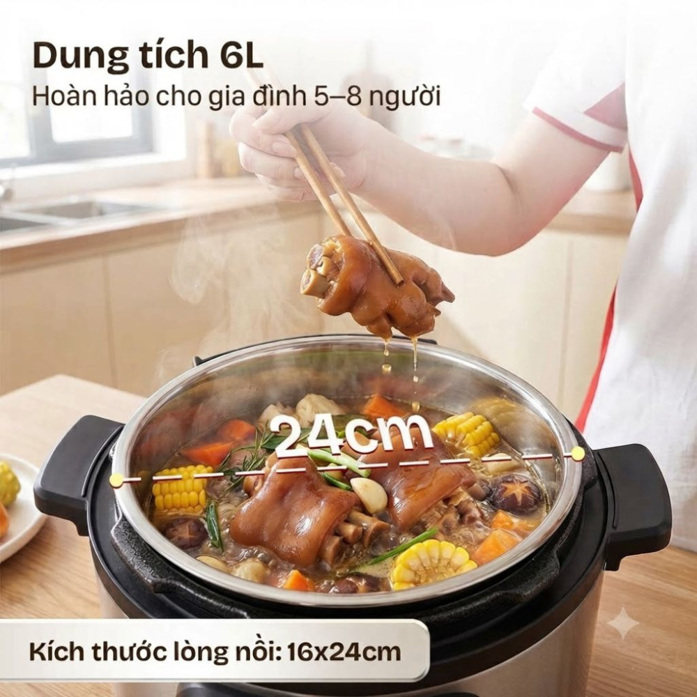 Nồi áp suất cơ Fujihome PS06 - Hàng chính hãng