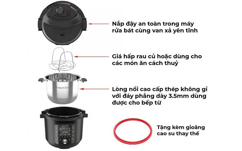Nồi áp suất điện Instant Pot Pro 10-in-1 - Hàng chính hãng