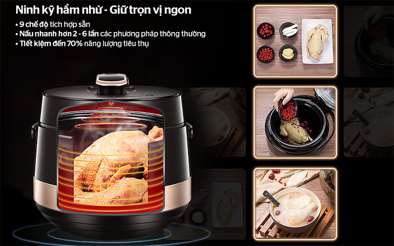 Nồi áp suất điện tử Sunhouse Mama SHD1585B - Hàng chính hãng