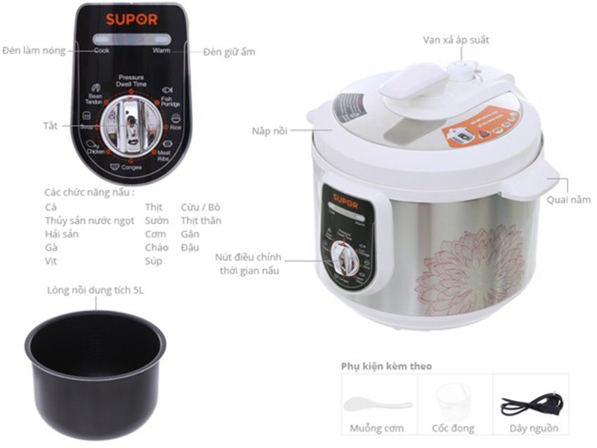 Nồi áp suất Supor SPC50YA310VN - Hàng chính hãng