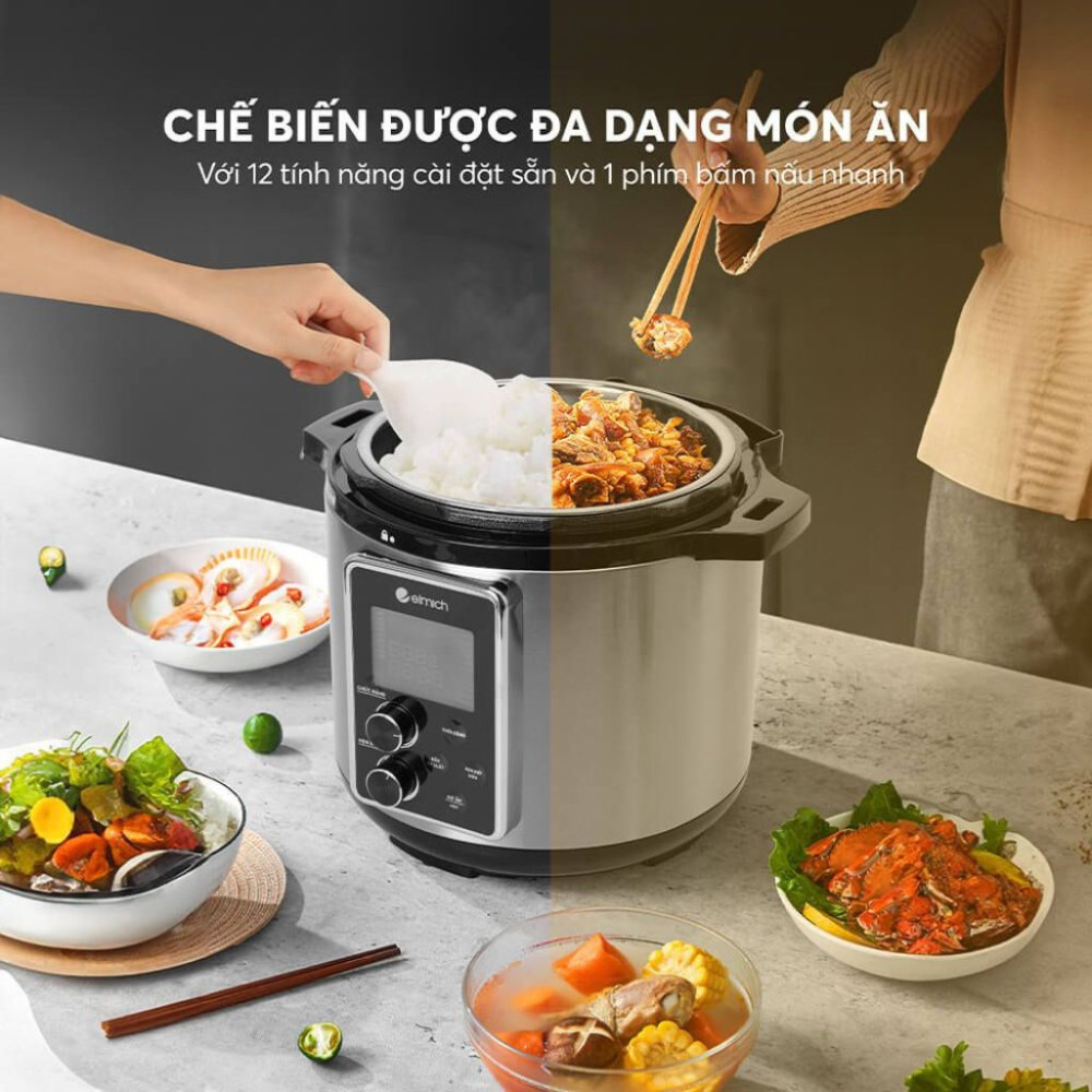 Nồi áp suất điện tử Elmich 6 lít PCE-9000 - Hàng chính hãng