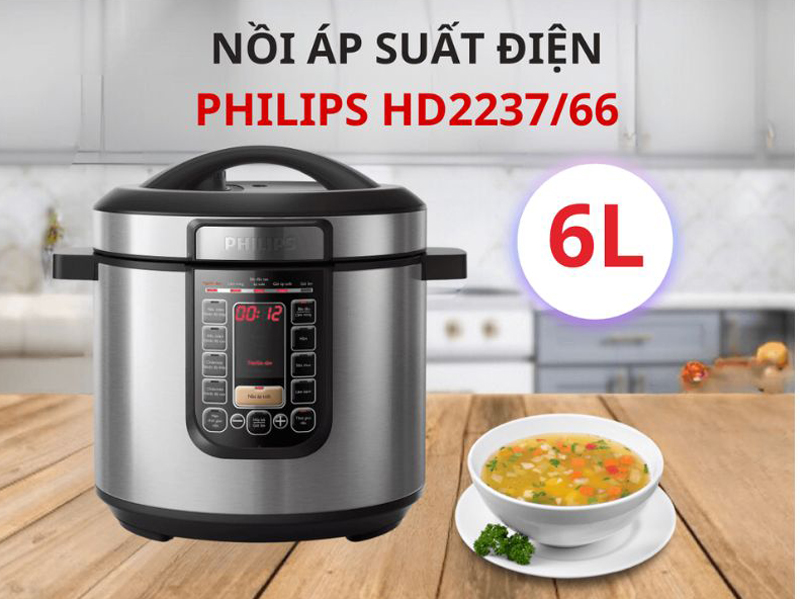 Nồi áp suất đa năng Philips 6 lít HD2237/66 - Hàng chính hãng