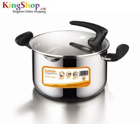 Nồi canh Inox nắp đứng Supor Unique HT10004-4 - Dung tích 4.8L - Hàng chính hãng