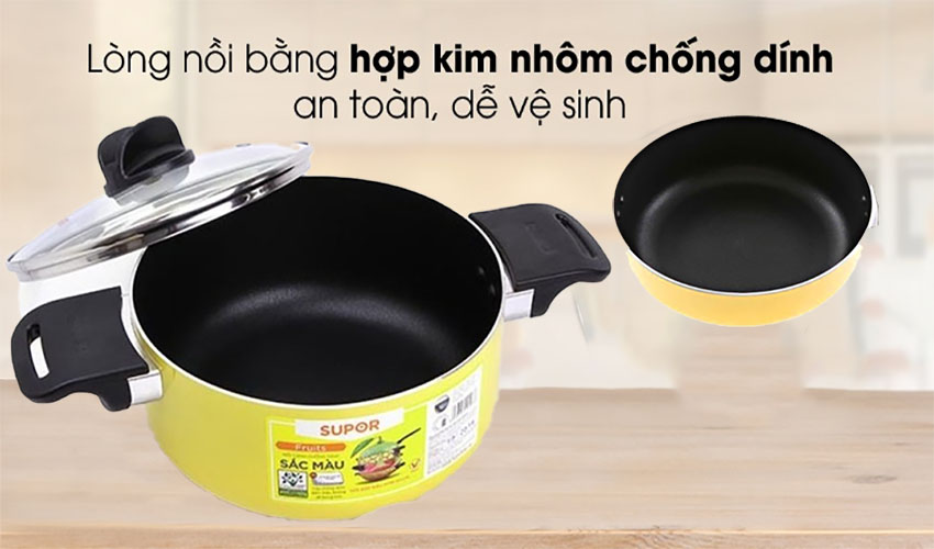 Nồi canh chống dính đáy từ sắc màu Supor S08A20IH - Hàng chính hãng