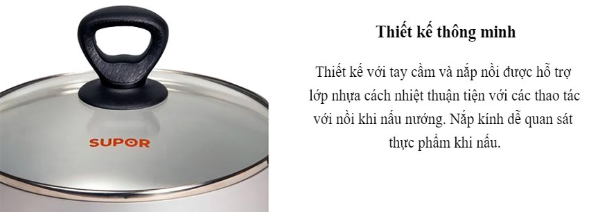 Nồi canh nhôm oxy hóa mềm Comfort Supor S30A24 - Hàng chính hãng
