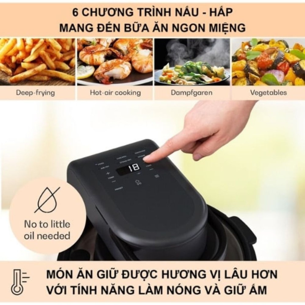 Nồi chiên hấp đa năng Klarstein VENDURE - Hàng chính hãng