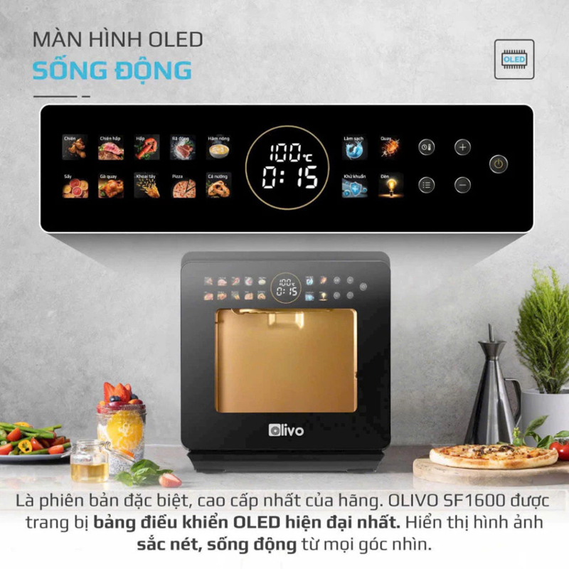 Nồi chiên hấp đa năng Olivo SF1600 - Hàng chính hãng
