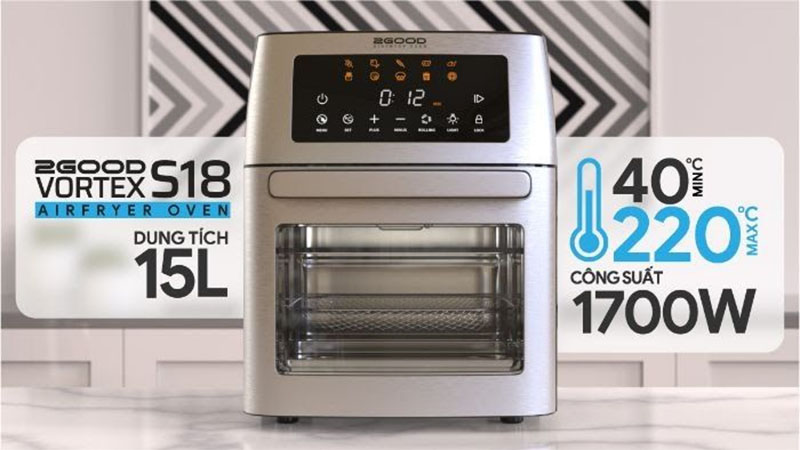 Nồi chiên không dầu 2GOOD Vortex S-18 Airfryer Oven - Hàng chính hãng