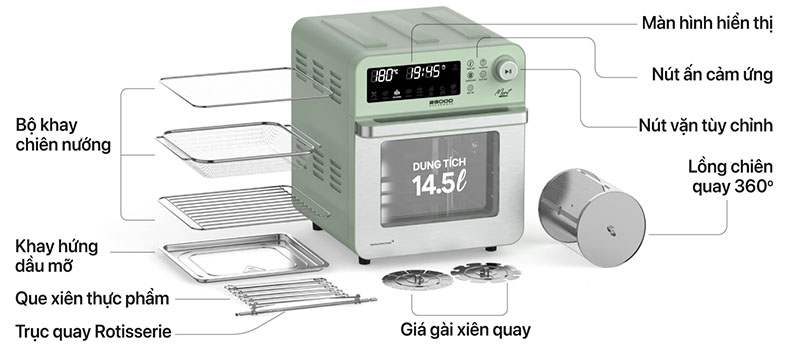 Nồi chiên không dầu 2GOOD Vortex S19 - Hàng chính hãng