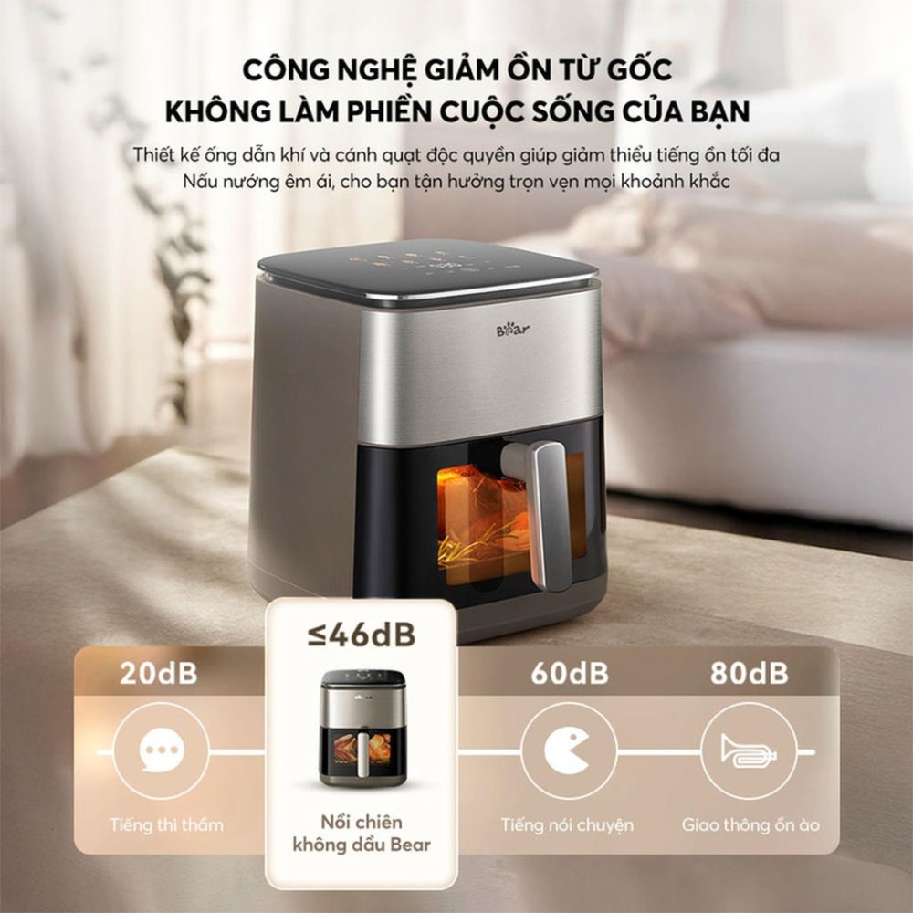 Nồi chiên không dầu Bear AF-5H20J75 6L - Hàng chính hãng