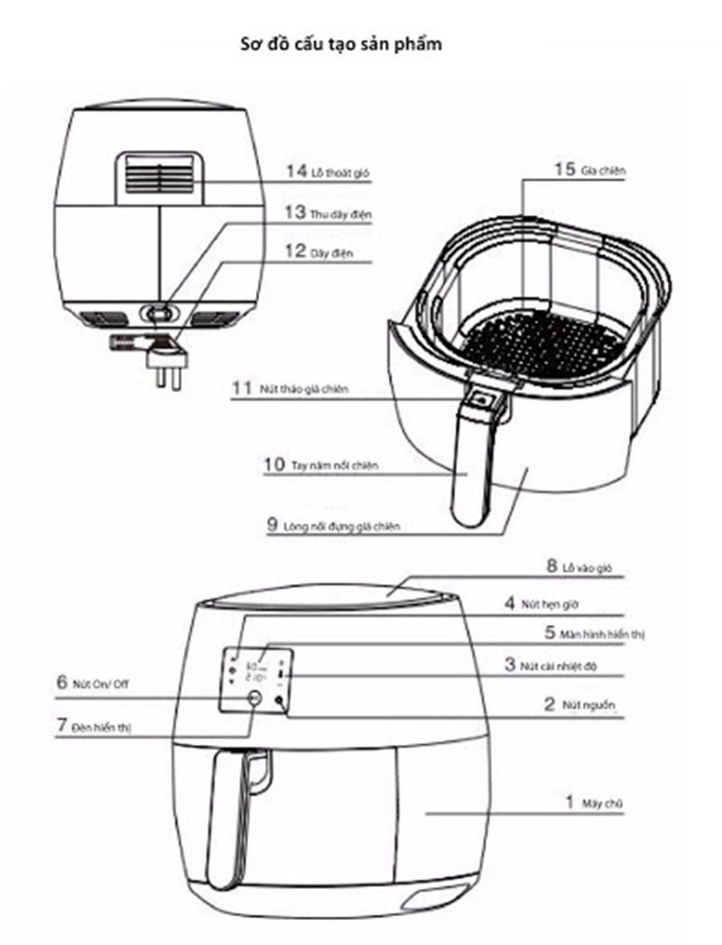 Nồi chiên không dầu Canzy CZ-K07W - Hàng chính hãng