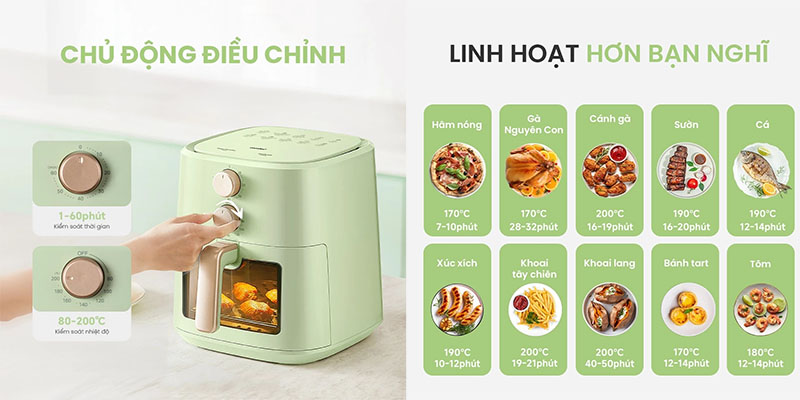 Nồi chiên không dầu Comfee CAF-75PGP0A0 - Hàng chính hãng