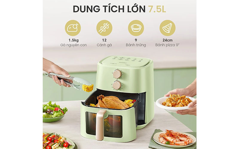 Nồi chiên không dầu Comfee CAF-75PGP0A0 - Hàng chính hãng