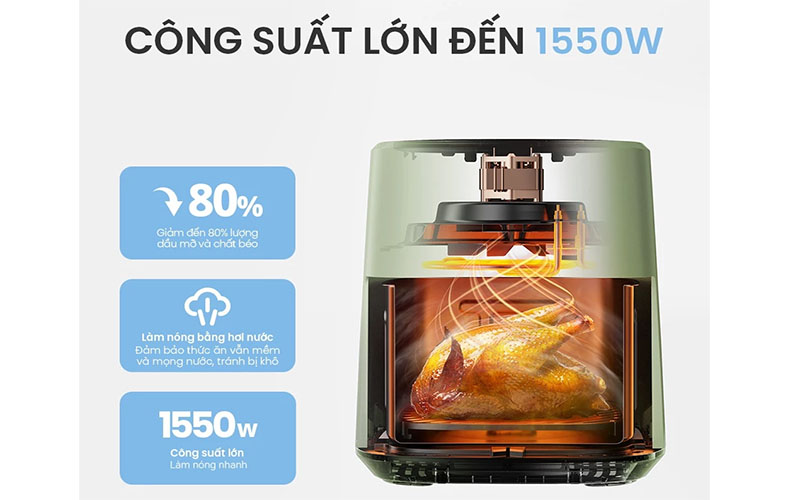 Nồi chiên không dầu Comfee CAF-75PGP0A0 - Hàng chính hãng