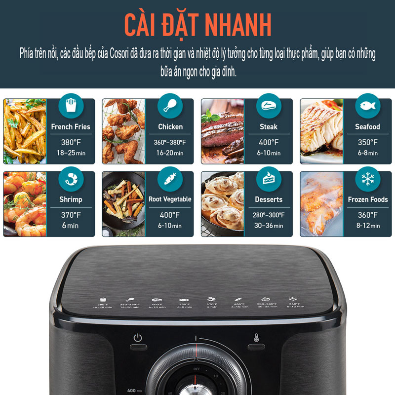Nồi chiên không dầu Cosori CO158-AF - Hàng chính hãng