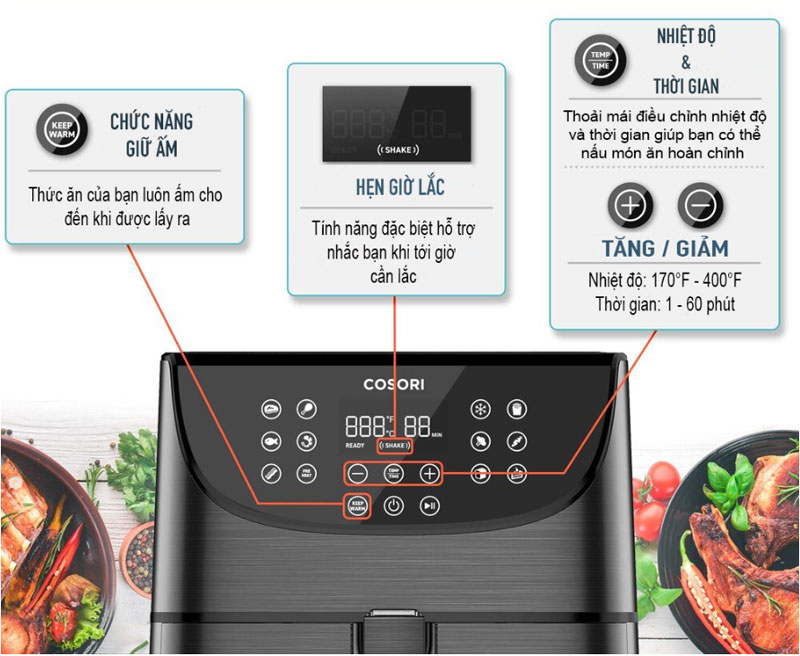 Nồi chiên không dầu Cosori CP158-AF - Hàng chính hãng