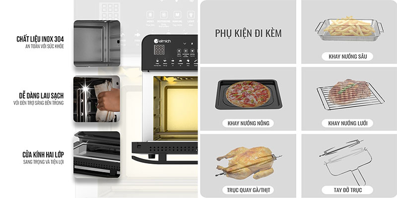 Lò chiên không dầu Elmich AFE-3950 - Hàng chính hãng