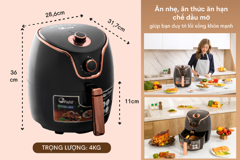 Nồi chiên không dầu 12.0 lít Fujie AF12D - Hàng chính hãng
