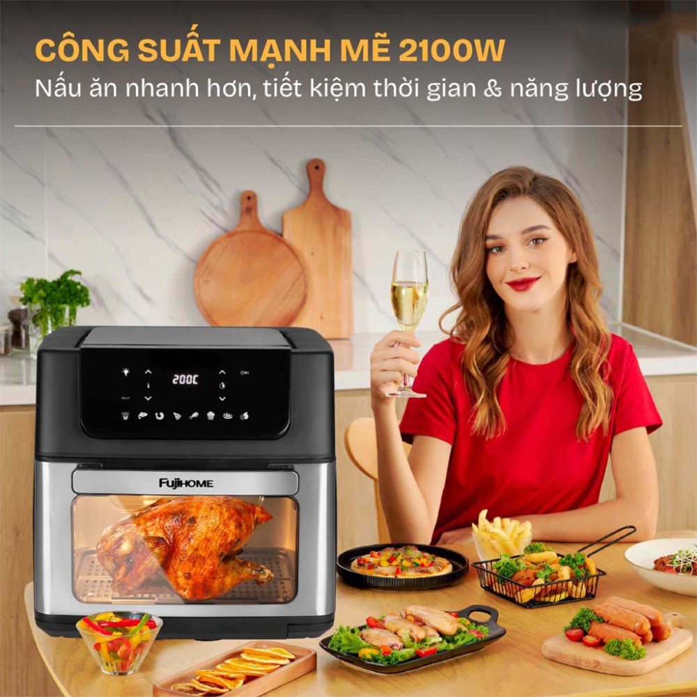 Nồi chiên không dầu Fujihome A16D - Hàng chính hãng