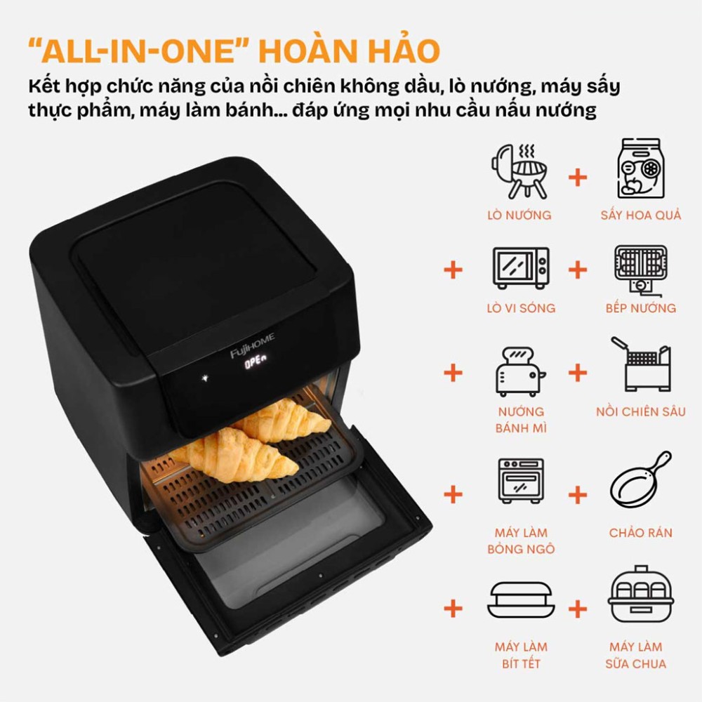Nồi chiên không dầu Fujihome A16D - Hàng chính hãng