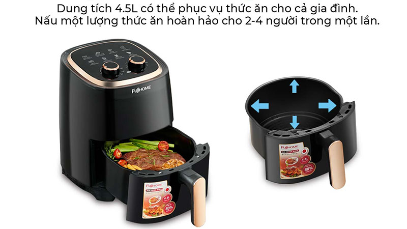 Nồi chiên không dầu Fujihome A4EB - Hàng chính hãng