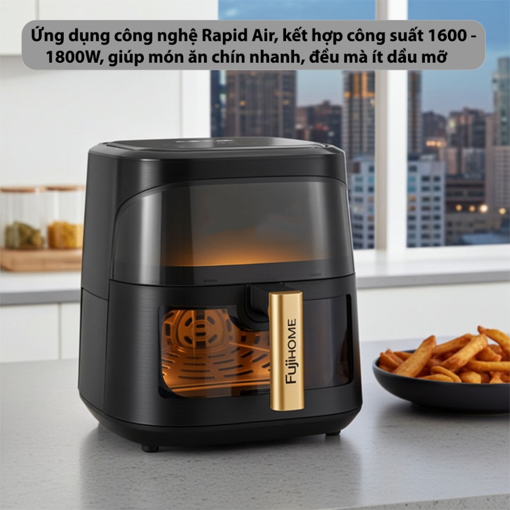 Nồi chiên không dầu Fujihome A8DG1NEW - Hàng chính hãng