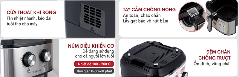 Nồi chiên không dầu Fujihome A9 - Hàng chính hãng