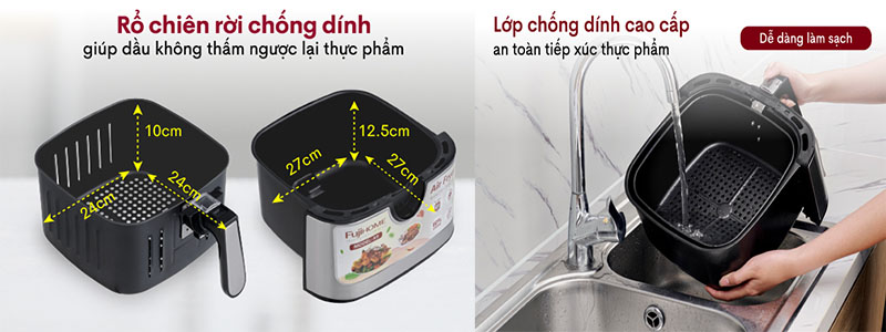 Nồi chiên không dầu Fujihome A9 - Hàng chính hãng