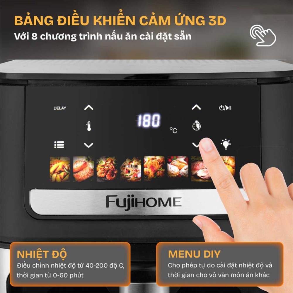 Nồi chiên không dầu Fujihome A9DH - Hàng chính hãng