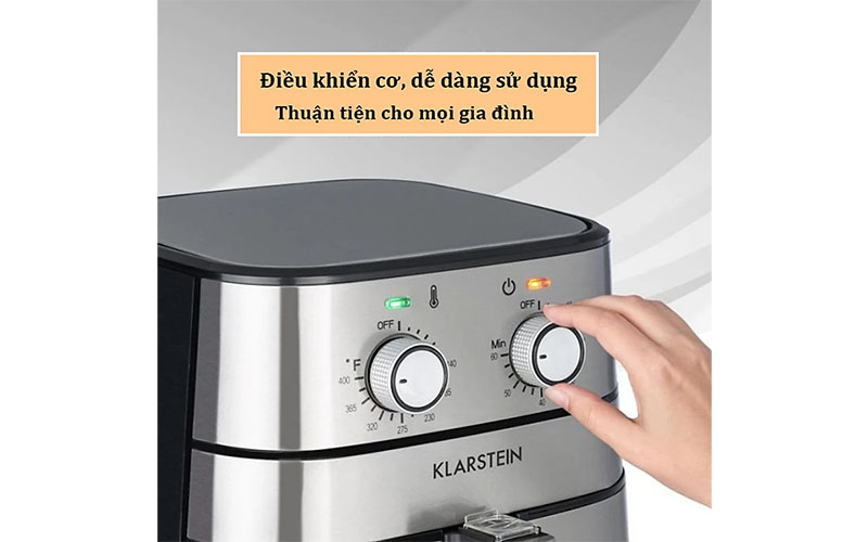 Nồi chiên không dầu Klarstein Aero Vital ( Cơ ) - Hàng chính hãng