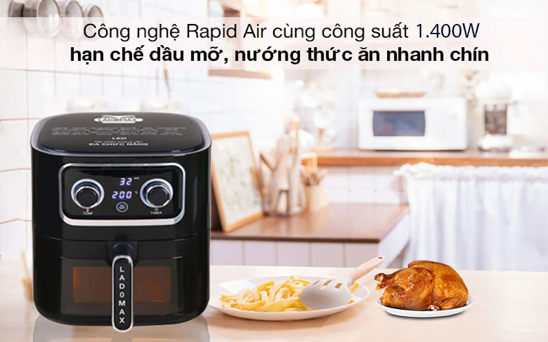Nồi chiên không dầu Ladomax HA-5610 - Hàng chính hãng