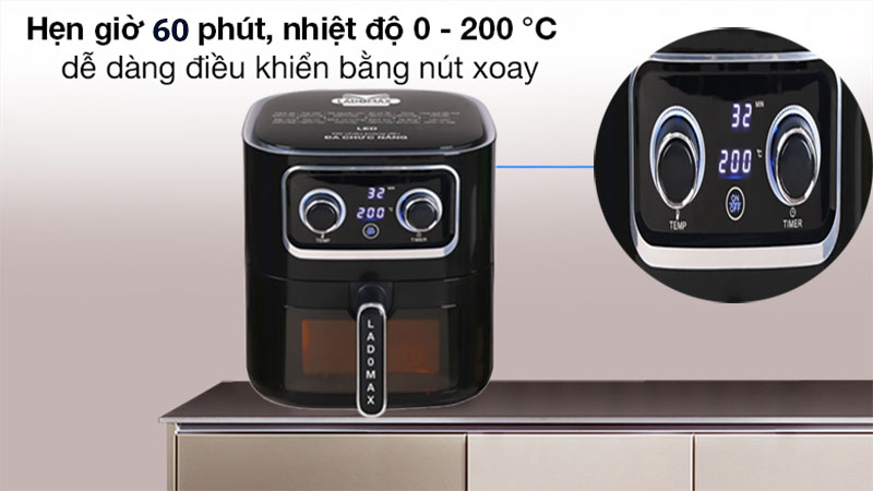 Nồi chiên không dầu Ladomax HA-5610 - Hàng chính hãng
