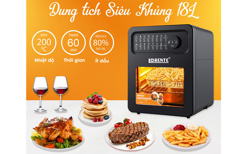 Nồi chiên không dầu Lorente LT-1800 - Hàng chính hãng