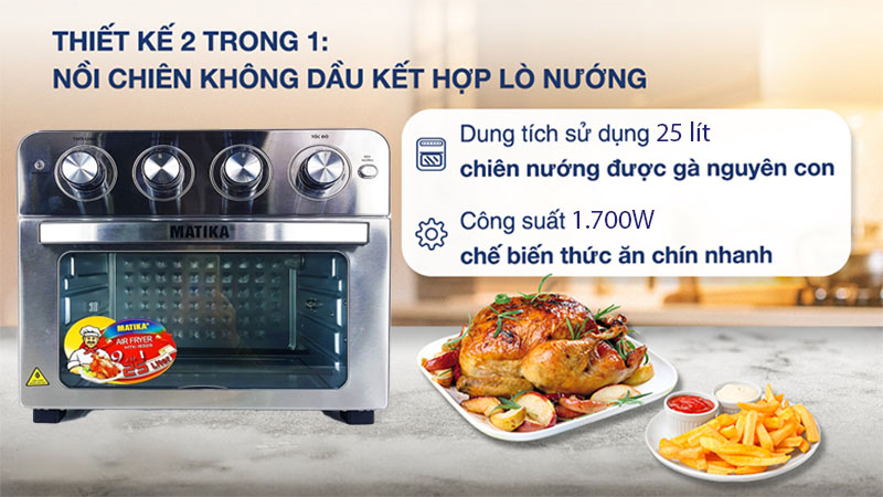 Nồi chiên không dầu Matika MTK-9325 - Hàng chính hãng