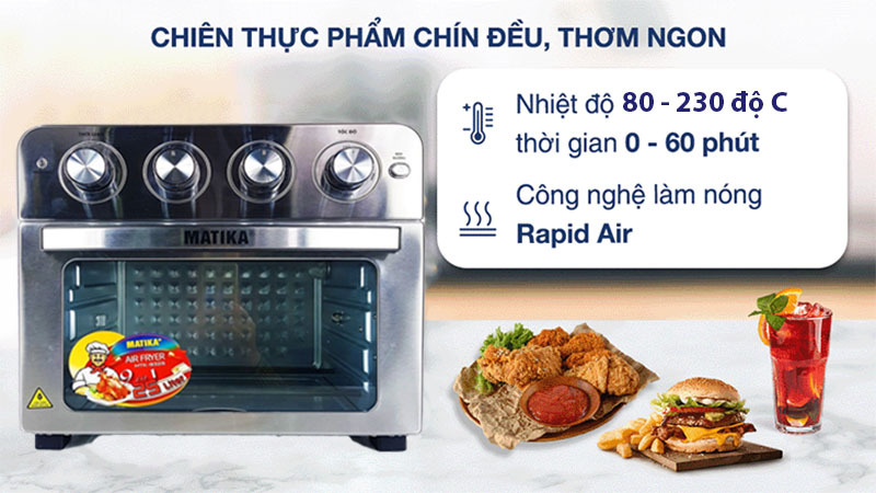 Nồi chiên không dầu Matika MTK-9325 - Hàng chính hãng