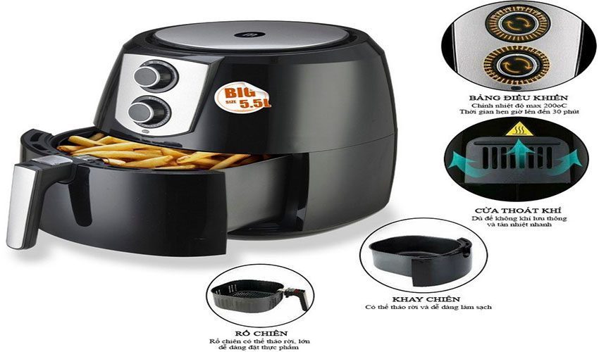 Nồi chiên không dầu Mishio MK-141 - Hàng chính hãng