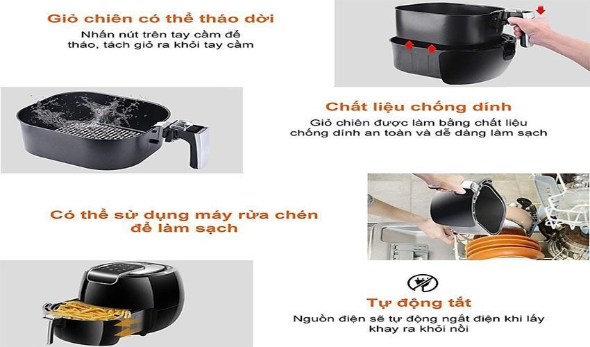 Nồi chiên không dầu Mishio MK-165  - Hàng chính hãng