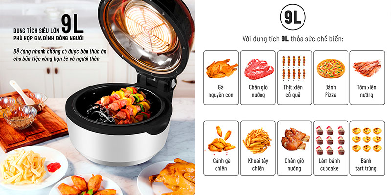 Nồi chiên không dầu Nagakawa NAG3303 - Hàng chính hãng