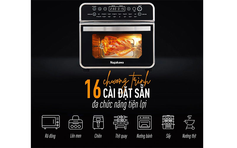 Nồi chiên không dầu Nagakawa NAG3308 - Hàng chính hãng