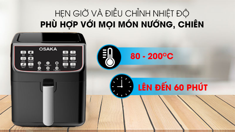 Nồi chiên không dầu Osaka AF-08D - Hàng chính hãng