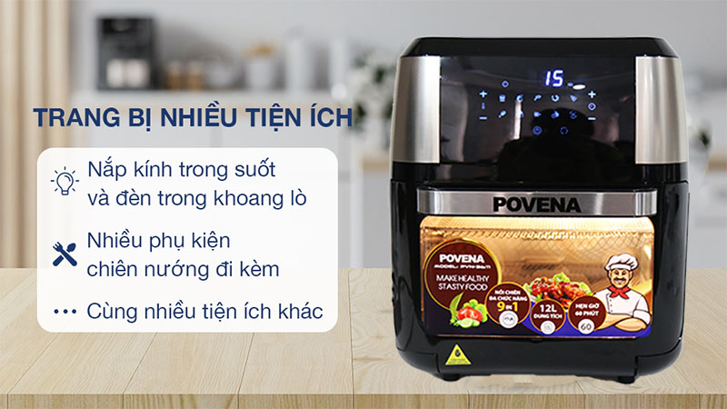 Nồi chiên không dầu Povena PVN-3611 - Hàng chính hãng