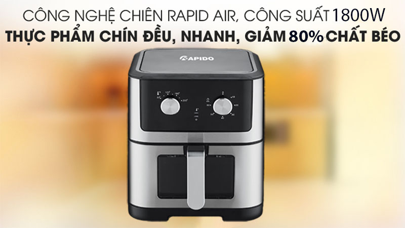 Nồi chiên không dầu Rapido RAF8.0M - Hàng chính hãng