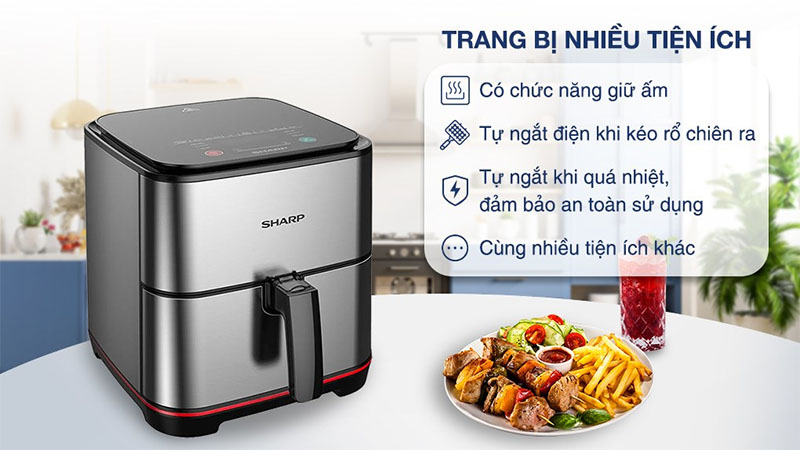 Nồi chiên không dầu Sharp KF-AF70EV-ST - Hàng chính hãng