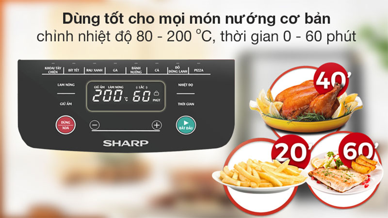 Nồi chiên không dầu Sharp KF-AF70EV-ST - Hàng chính hãng